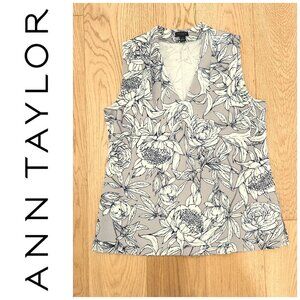 Floral V Neck Crepe Shell